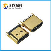 HDMI連接器插座  HDMIA TYPE公座夾板式帶壓勁，高清HDMI座子9PIN