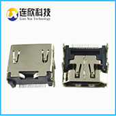 HDMI 19PIN 連接器廠家HDMI AF母座前插后貼式連接器 MICRO HDMI D母測試板-連欣科技有限公司