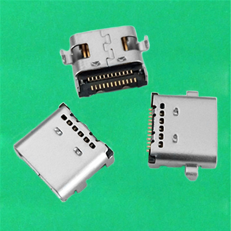 USB TYPE C母座24PIN沉板0.8MM雙排端全摸頂