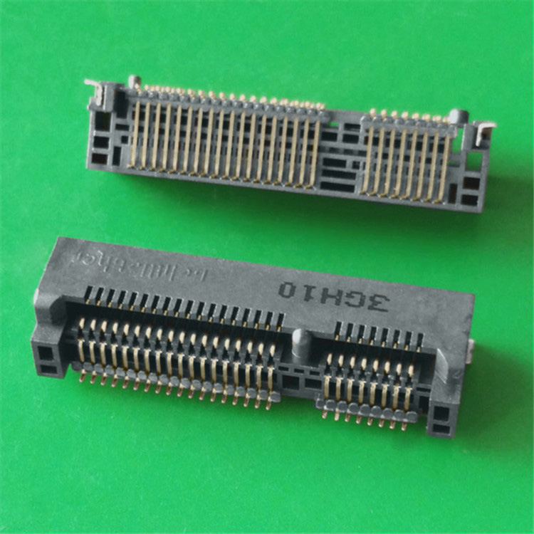 MINI PCI E連接器52PIN 6.7高 PCI E座子前插后貼